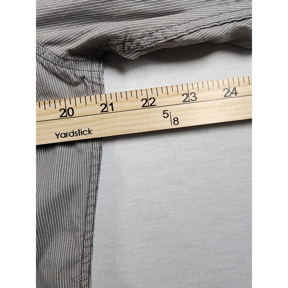 7 Diamonds‎ Mens Grey White Striped Long Sleeve Western Button Down Shirt Medium - Picture 3 of 9